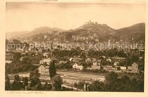 Eisenach Thueringen Panorama mit Wartburg Kat. Eisenach