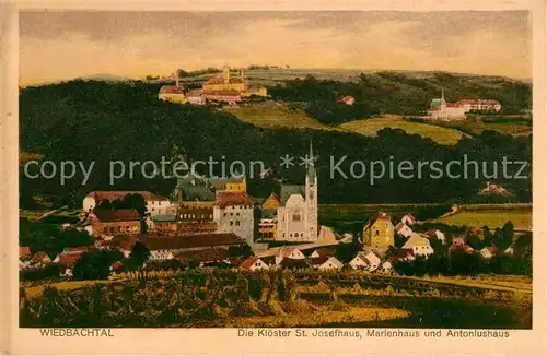 Hausen Wied Panorama Wiedbachtal mit Kloster St Josefhaus Marienhaus Antoniushaus Kat. Hausen (Wied)