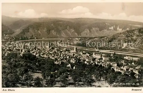 Boppard Rhein Panorama Blick ueber den Rhein Kat. Boppard