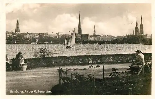 AK / Ansichtskarte Hamburg Partie an der Aussenalster Kat. Hamburg