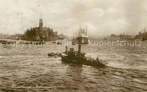 AK / Ansichtskarte Hamburg Kehrwiederspitze Hafen Schlepper Dampfer Kat. Hamburg