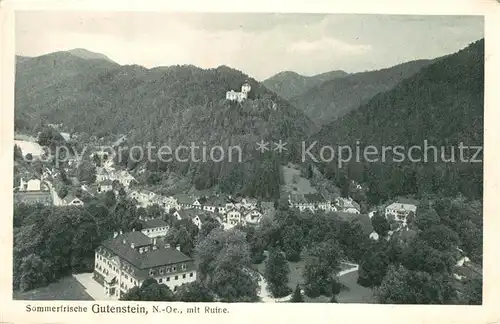 AK / Ansichtskarte Gutenstein Niederoesterreich mit Ruine Kat. Gutenstein