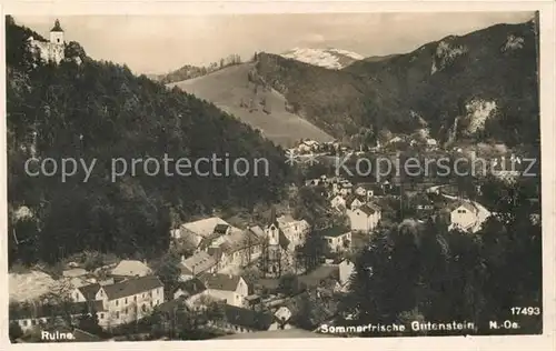 AK / Ansichtskarte Gutenstein Niederoesterreich Panorama mit Ruine Kat. Gutenstein