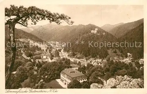 AK / Ansichtskarte Gutenstein Niederoesterreich Panorama mit Ruine Kat. Gutenstein