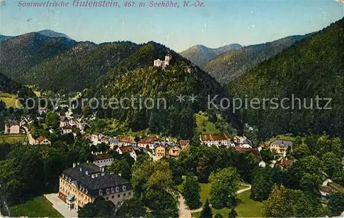 AK / Ansichtskarte Gutenstein Niederoesterreich Panorama mit Ruine Kat. Gutenstein