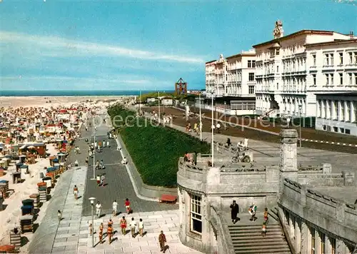 AK / Ansichtskarte Borkum Nordseebad Kurpromenade Strand Kat. Borkum