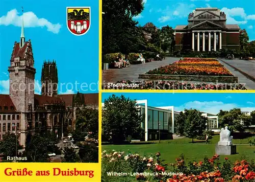 AK / Ansichtskarte Duisburg Ruhr Rathaus Wilhelm Lehmbruck Museum Stadttheater Kat. Duisburg