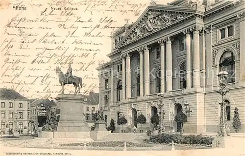 AK / Ansichtskarte Altona Hamburg Neues Rathaus Denkmal Reiterstandbild Kat. Hamburg