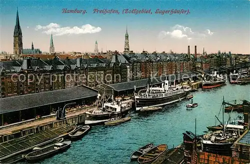 AK / Ansichtskarte Hamburg Freihafen Zollgebiet Lagerhaeuser Kat. Hamburg