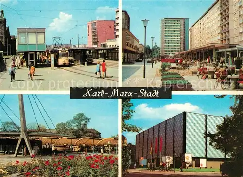 AK / Ansichtskarte Karl Marx Stadt Rosenhof Zentralhaltestelle Omnibusbahnhof  Kat. Chemnitz