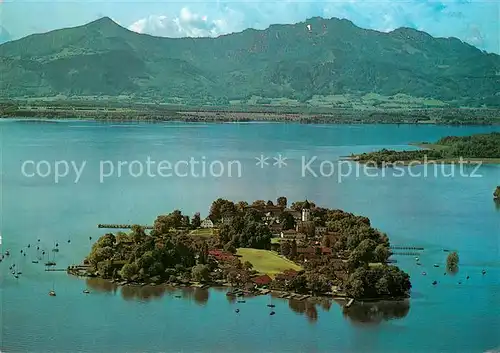 AK / Ansichtskarte Frauenchiemsee Fliegeraufnahme Kampenwand Kat. Chiemsee