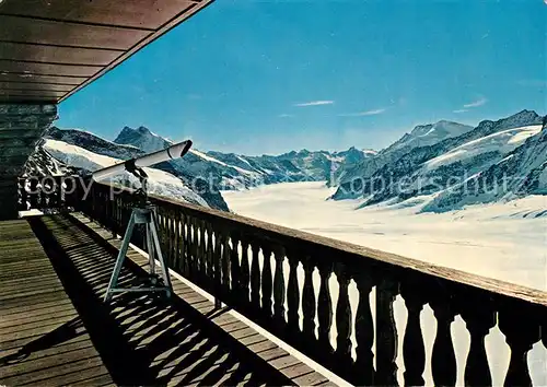 AK / Ansichtskarte Jungfraujoch Aletschgletscher Berghausterrasse Kat. Jungfrau
