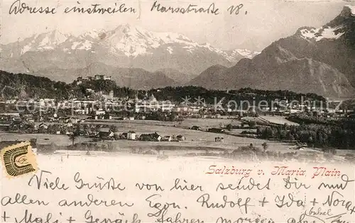 AK / Ansichtskarte Salzburg Oesterreich Blick von Maria Plain Kat. Salzburg