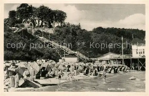 AK / Ansichtskarte Sellin Ruegen Strandleben Seebruecke Restaurant Treppenaufgang Kat. Sellin Ostseebad