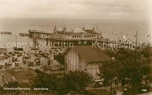 AK / Ansichtskarte Ahlbeck Ostseebad Seebruecke Restaurant Strand Kat. Heringsdorf Insel Usedom