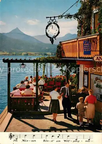 AK / Ansichtskarte St Wolfgang Salzkammergut Terrasse Weisses Roessl Kat. St. Wolfgang im Salzkammergut