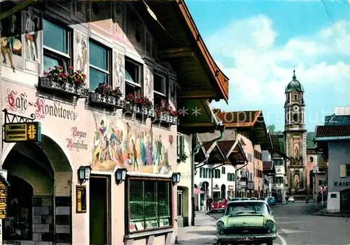 AK / Ansichtskarte Mittenwald Bayern Obermarkt Pfarrkirche Kat. Mittenwald