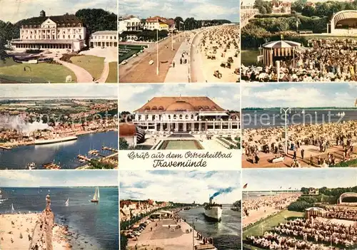 AK / Ansichtskarte Travemuende Ostseebad Fliegeraufnahme Hafen Strand Kat. Luebeck