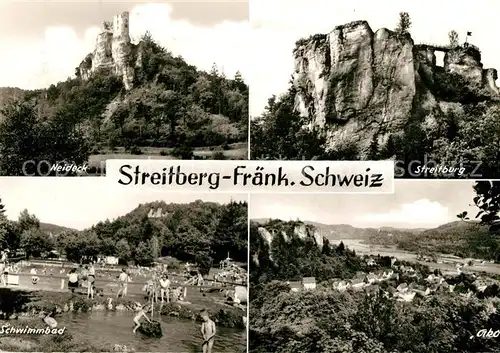 AK / Ansichtskarte Streitberg Oberfranken Neideck Streitburg Schwimmbad Panorama Kat. Wiesenttal