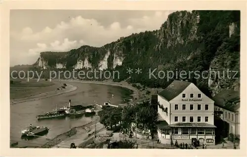 AK / Ansichtskarte Rathen Saechsische Schweiz Panorama Hotel Erbgericht Kat. Rathen Sachsen