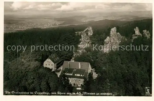 AK / Ansichtskarte Greifensteine Erzgebirge Fliegeraufnahme Kat. Typen