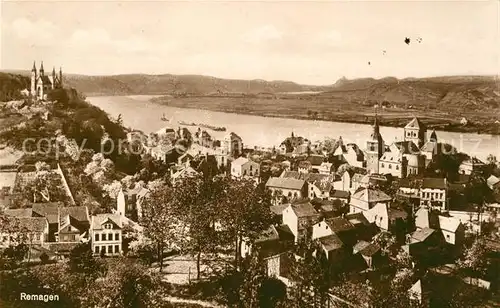 AK / Ansichtskarte Remagen Stadtpanorama mit Apollinariskirche Rheintal Siebengebirge Kat. Remagen