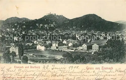 AK / Ansichtskarte Eisenach Thueringen Stadtpanorama mit Wartburg Kat. Eisenach