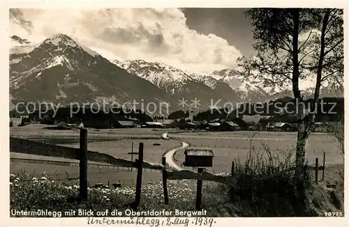 AK / Ansichtskarte Untermuehlegg Landschaftspanorama Oberstdorfer Bergwelt Allgaeuer Alpen Kat. Bolsterlang