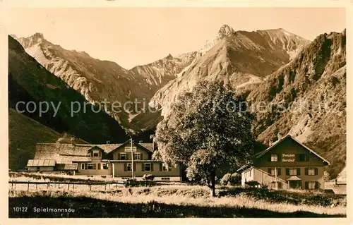 AK / Ansichtskarte Spielmannsau Gaststaette Pensionen Allgaeuer Alpen Kat. Oberstdorf