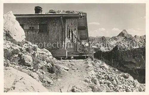 AK / Ansichtskarte Nebelhorn Gipfelhuette Allgaeuer Alpen Kat. Oberstdorf