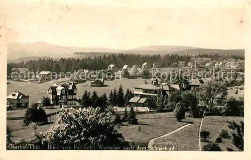 AK / Ansichtskarte Oberhof Thueringen Panorama Blick vom Parkhotel Wuenscher nach dem Schneekopf Kat. Oberhof Thueringen