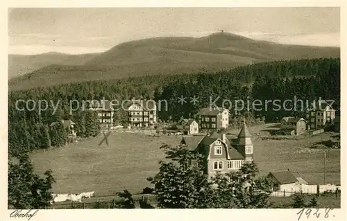 AK / Ansichtskarte Oberhof Thueringen Panorama Blick nach dem Schneekopf vom Parkhotel Wuenscher Kupfertiefdruck Kat. Oberhof Thueringen