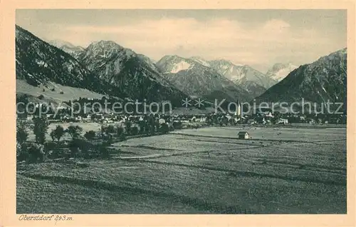 AK / Ansichtskarte Oberstdorf Gesamtansicht mit Alpenpanorama Kat. Oberstdorf