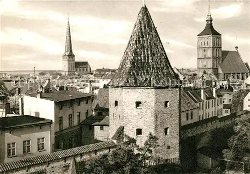 AK / Ansichtskarte Rostock Mecklenburg Vorpommern Altstadt mit Lagebuschturm und Kirchen Kat. Rostock