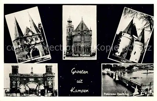 AK / Ansichtskarte Kampen Niederlande Oude Stadhuis Panorama Ijsselbrug Kat. Kampen