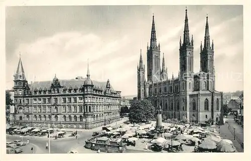 AK / Ansichtskarte Wiesbaden Marktplatz Kirche Kat. Wiesbaden