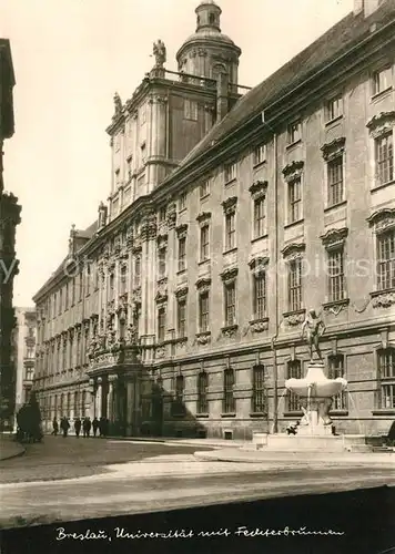 AK / Ansichtskarte Breslau Niederschlesien Universitaet Fechterbrunnen  Kat. Wroclaw