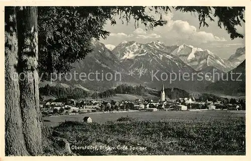 AK / Ansichtskarte Oberstdorf Panorama Blick vom Cafe Speiser Allgaeuer Alpen Kat. Oberstdorf