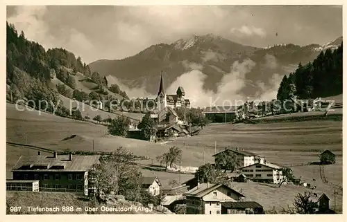 AK / Ansichtskarte Tiefenbach Oberstdorf Ortsansicht mit Kirche Allgaeuer Alpen Kat. Oberstdorf