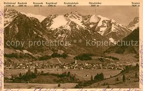 AK / Ansichtskarte Oberstdorf Gesamtansicht mit Alpenpanorama Kat. Oberstdorf