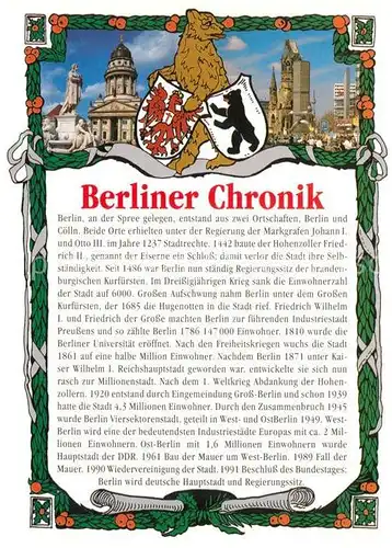 AK / Ansichtskarte Berlin Berliner Chronik Kat. Berlin