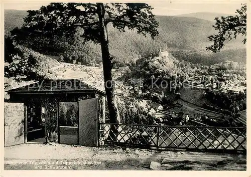 Schwarzburg Thueringer Wald Blick vom Trippstein mit Trippsteinhaeuschen Kat. Schwarzburg