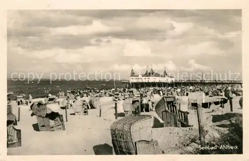 Ahlbeck Ostseebad Strand Seebruecke Kat. Heringsdorf Insel Usedom