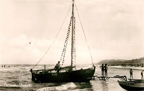 Bansin Ostseebad Fischerboot Strand Kat. Heringsdorf