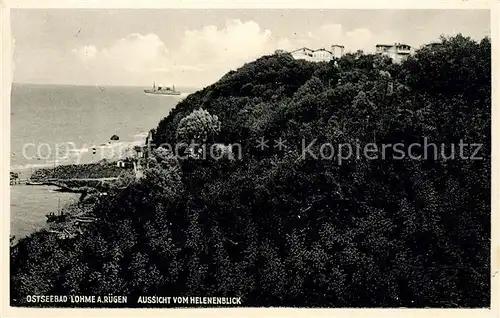 Lohme Ruegen Aussicht vom Helenenblick Meerblick Bromsilberton Kat. Lohme Ruegen