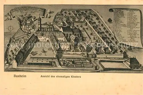 Buxheim Memmingen Ansicht des ehemaligen Klosters Stich Kuenstlerkarte Kat. Buxheim