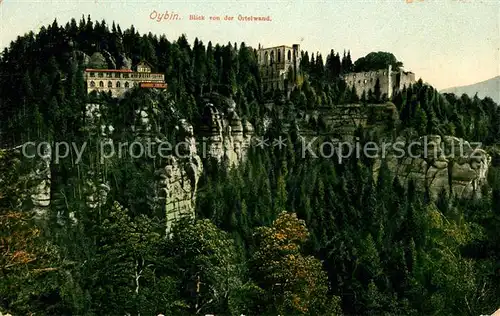 Oybin Panorama Blick von der oertelwand Zittauer Gebirge Kat. Kurort Oybin