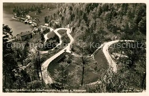 AK / Ansichtskarte Urfeld Walchensee Haarnadelkurven Kesselbergstrasse Serie Deutsche Heimatbilder Huber Karte Nr 314 Kat. Kochel a.See