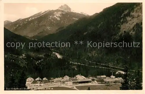 AK / Ansichtskarte Bad Kreuth Kurhotel mit Ross  und Buchstein Tegernseer Berge Kat. Kreuth