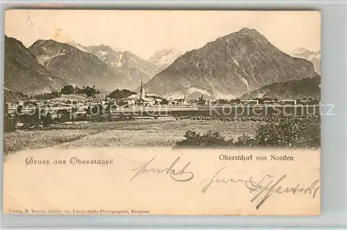 AK / Ansichtskarte Oberstdorf Gesamtansicht mit Alpenpanorama Kat. Oberstdorf